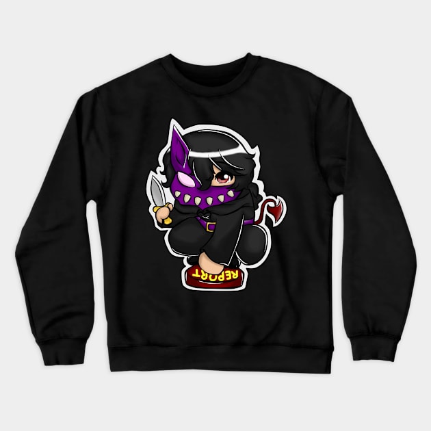 Corpse Husband Chibi Cute Shinobi Devil Crewneck Sweatshirt by arteewiss